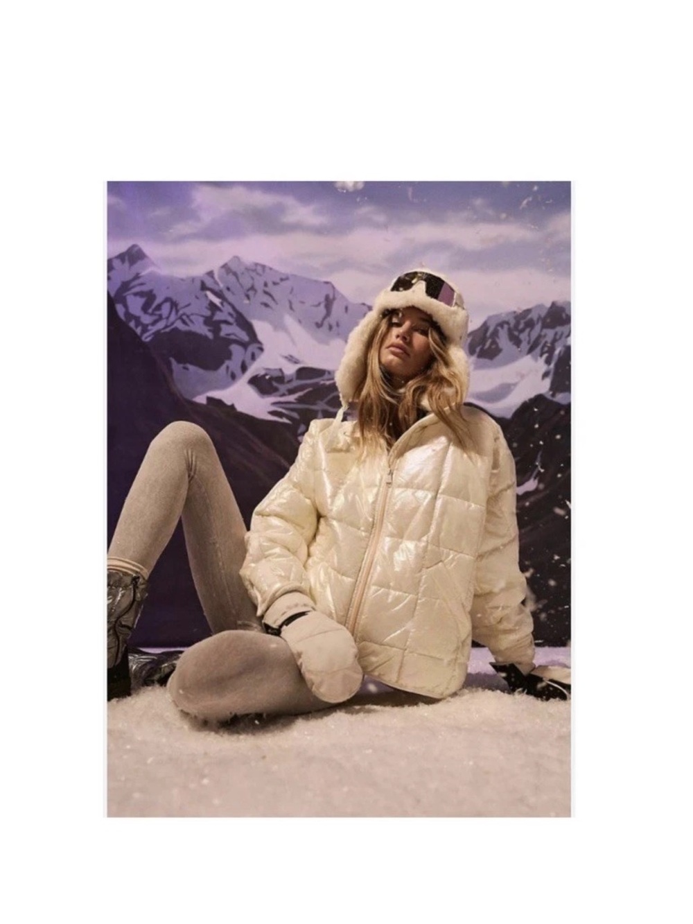 Free People FPM Pippa Puffer Jacket S  Pearl Ivory FP Movement Packable